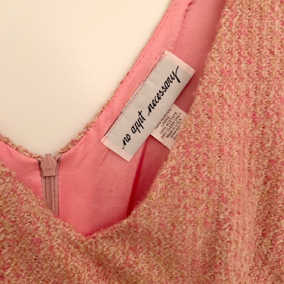 No Appt. Necessary V-Neck Knit Sleeveless Dress Lined Soft Pink Size Medium - Picture 10 of 12